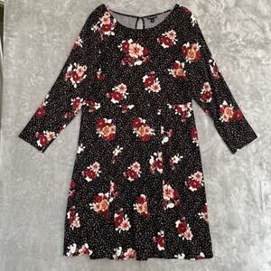 Torrid Size 1 Shift Dress Womens Plus 1X Floral Leopard Print Stretch Rayon
